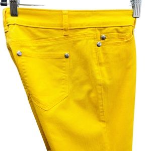 CACHE Yellow Jeans Pants Size 2 Stretchy 98% Cotton 2% Spandex Zip closure